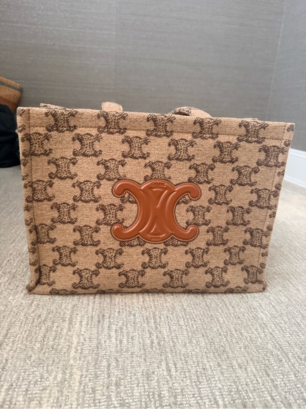 Celine Cabas Textile Wool Tote